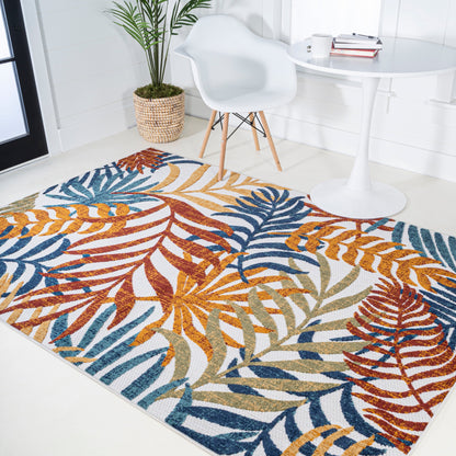 Tapis d'intérieur/extérieur JONATHAN Y Aydin à motifs de feuilles de palmier