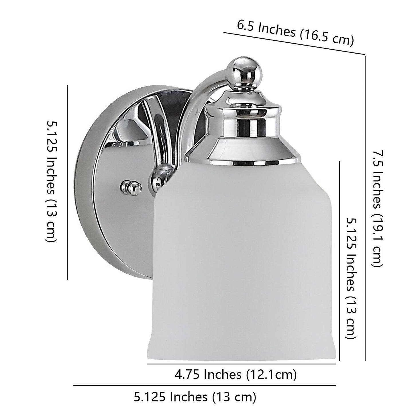 Applique murale LED style ferme/cottage Jayne en fer et verre dépoli, par JONATHAN Y