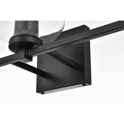 Applique murale Julian 1 lumière noire et transparente