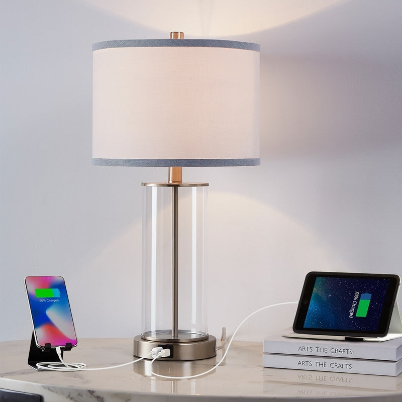 Lampe de table tactile KAWOTI 23,25 avec port USB et ampoules incluses