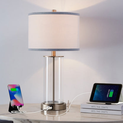 Lampe de table tactile KAWOTI 23,25 avec port USB et ampoules incluses