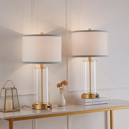 Lampe de table tactile KAWOTI 23,25 avec port USB et ampoules incluses