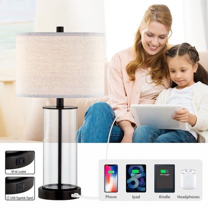 Lampe de table tactile KAWOTI 23,25 avec port USB et ampoules incluses