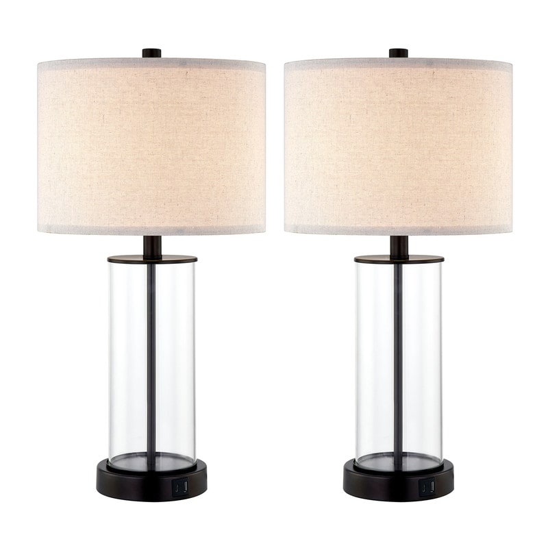 Lampe de table tactile KAWOTI 23,25 avec port USB et ampoules incluses