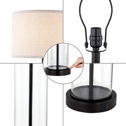 Lampe de table tactile KAWOTI 23,25 avec port USB et ampoules incluses