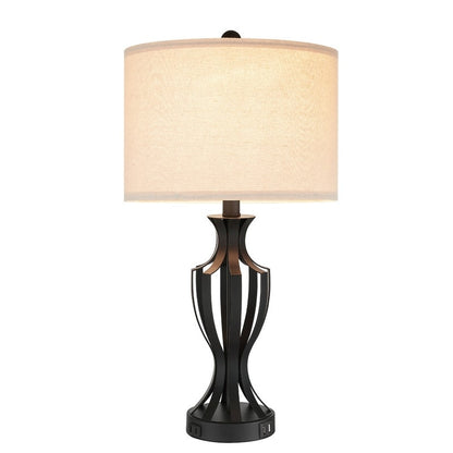 Lampe de table tactile KAWOTI 23 avec ampoules et port USB (lot de 2) - L 12 x H 23,25