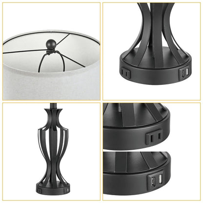 Lampe de table tactile KAWOTI 23 avec ampoules et port USB (lot de 2) - L 12 x H 23,25