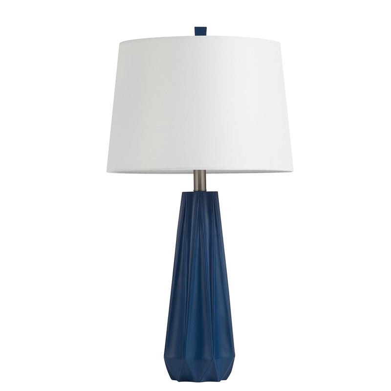 Lampe de table bleue KAWOTI 27 avec abat-jour en tissu