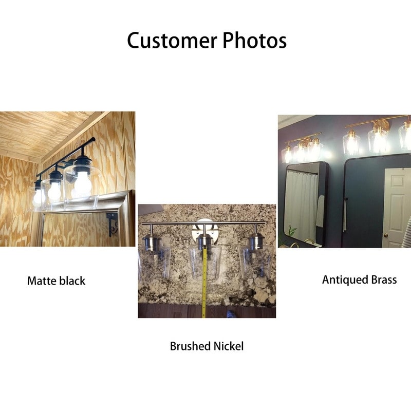 Applique murale KAWOTI à 3 lumières avec abat-jour en verre et variateur - L22 x l7 x H10,5