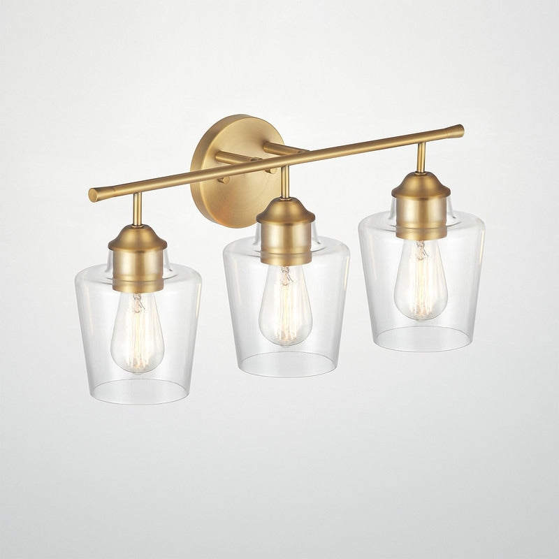 Applique murale KAWOTI à 3 lumières avec abat-jour en verre et variateur - L22 x l7 x H10,5