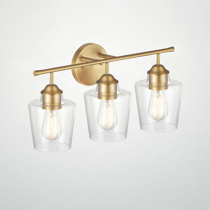 Applique murale KAWOTI à 3 lumières avec abat-jour en verre et variateur - L22 x l7 x H10,5