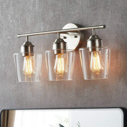 Applique murale KAWOTI à 3 lumières avec abat-jour en verre et variateur - L22 x l7 x H10,5