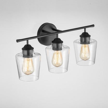 Applique murale KAWOTI à 3 lumières avec abat-jour en verre et variateur - L22 x l7 x H10,5