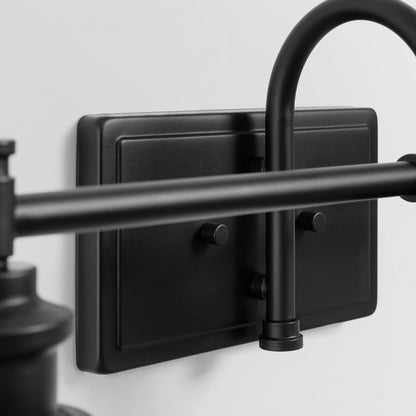 Applique murale KAWOTI à 4 lumières avec abat-jour en verre