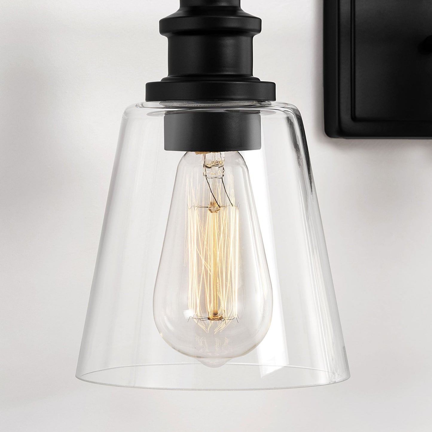 Applique murale KAWOTI à 4 lumières avec abat-jour en verre