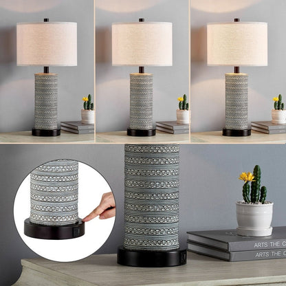 Lampes de table KAWOTI à commande tactile avec ports USB (lot de 2)