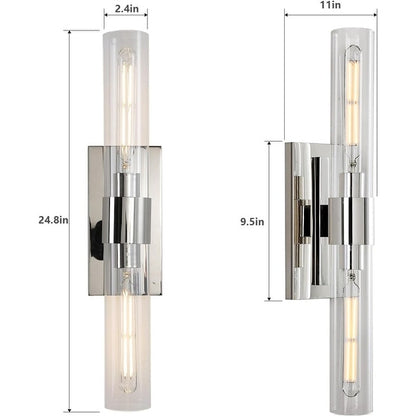 Appliques murales modernes en verre KAYLA, éclairage mural d'intérieur, luminaire de vanité avec abat-jour en verre (lot de 2)