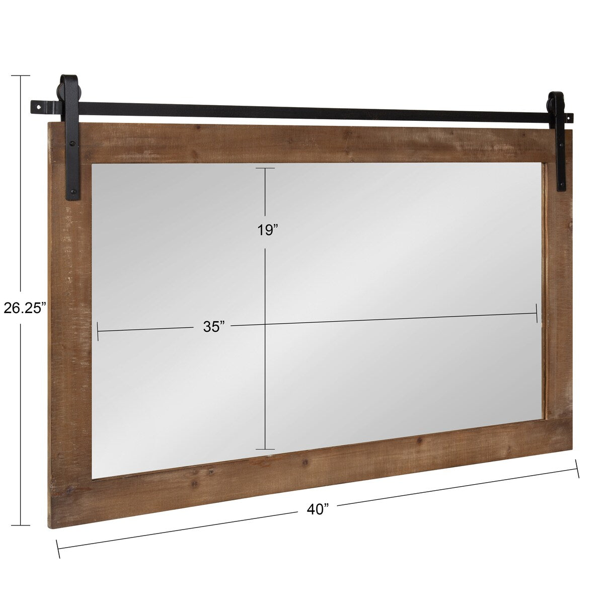 Miroir mural rectangulaire rustique Kate et Laurel Cates