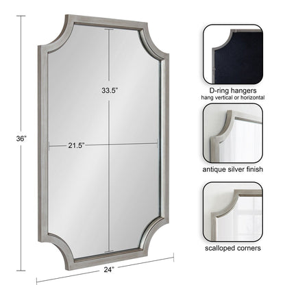 Miroir à cadre en bois festonné Kate et Laurel Hogan