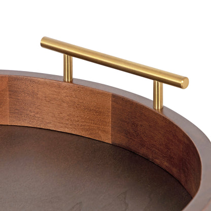 Plateau décoratif rond Kate and Laurel Lipton avec poignées en métal