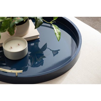 Plateau décoratif rond Kate and Laurel Lipton avec poignées en métal