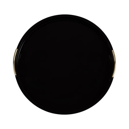 Plateau décoratif rond Kate and Laurel Lipton avec poignées en métal