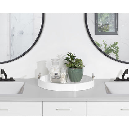 Plateau décoratif rond Kate and Laurel Lipton avec poignées en métal