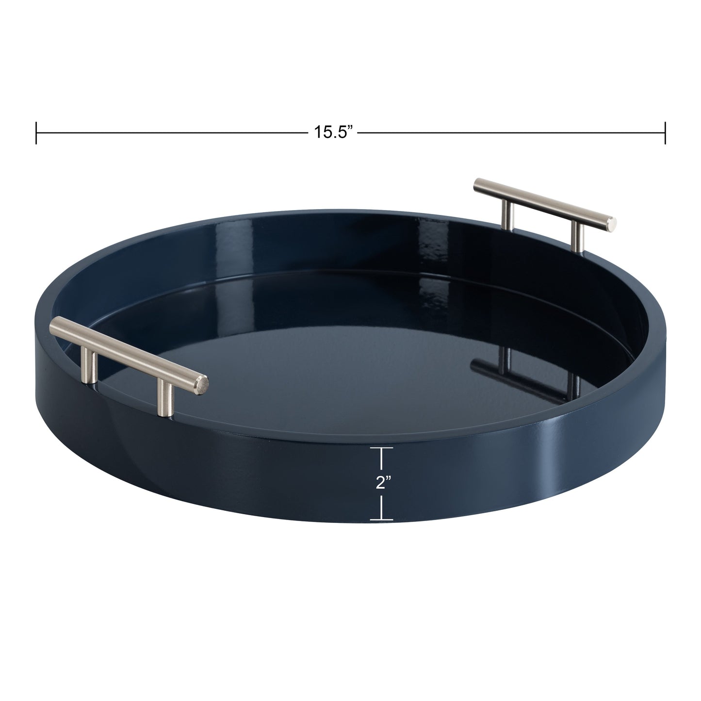 Plateau décoratif rond Kate and Laurel Lipton avec poignées en métal