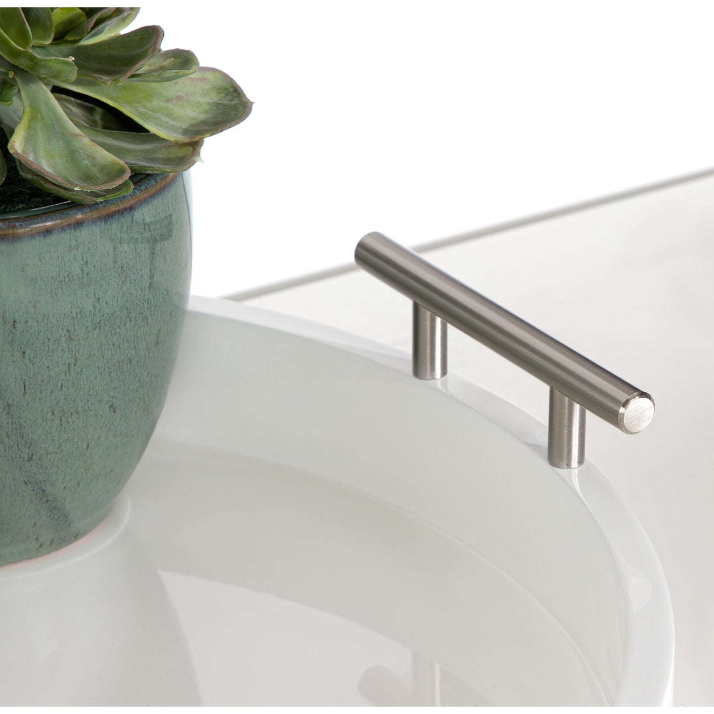 Plateau décoratif rond Kate and Laurel Lipton avec poignées en métal