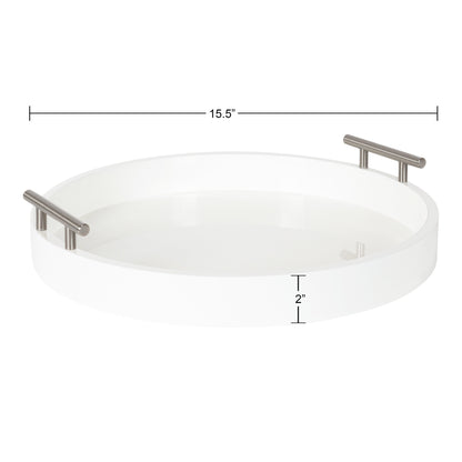 Plateau décoratif rond Kate and Laurel Lipton avec poignées en métal