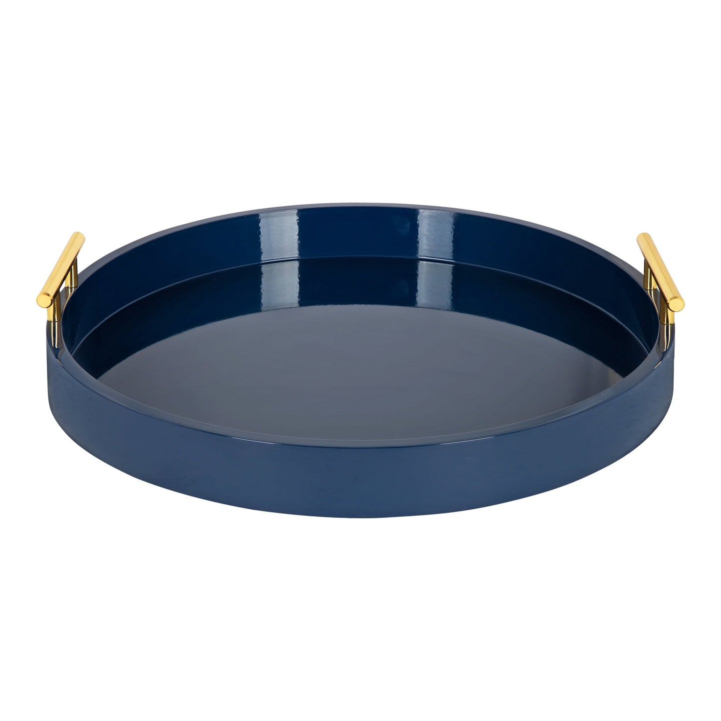 Plateau décoratif rond Kate and Laurel Lipton avec poignées en métal