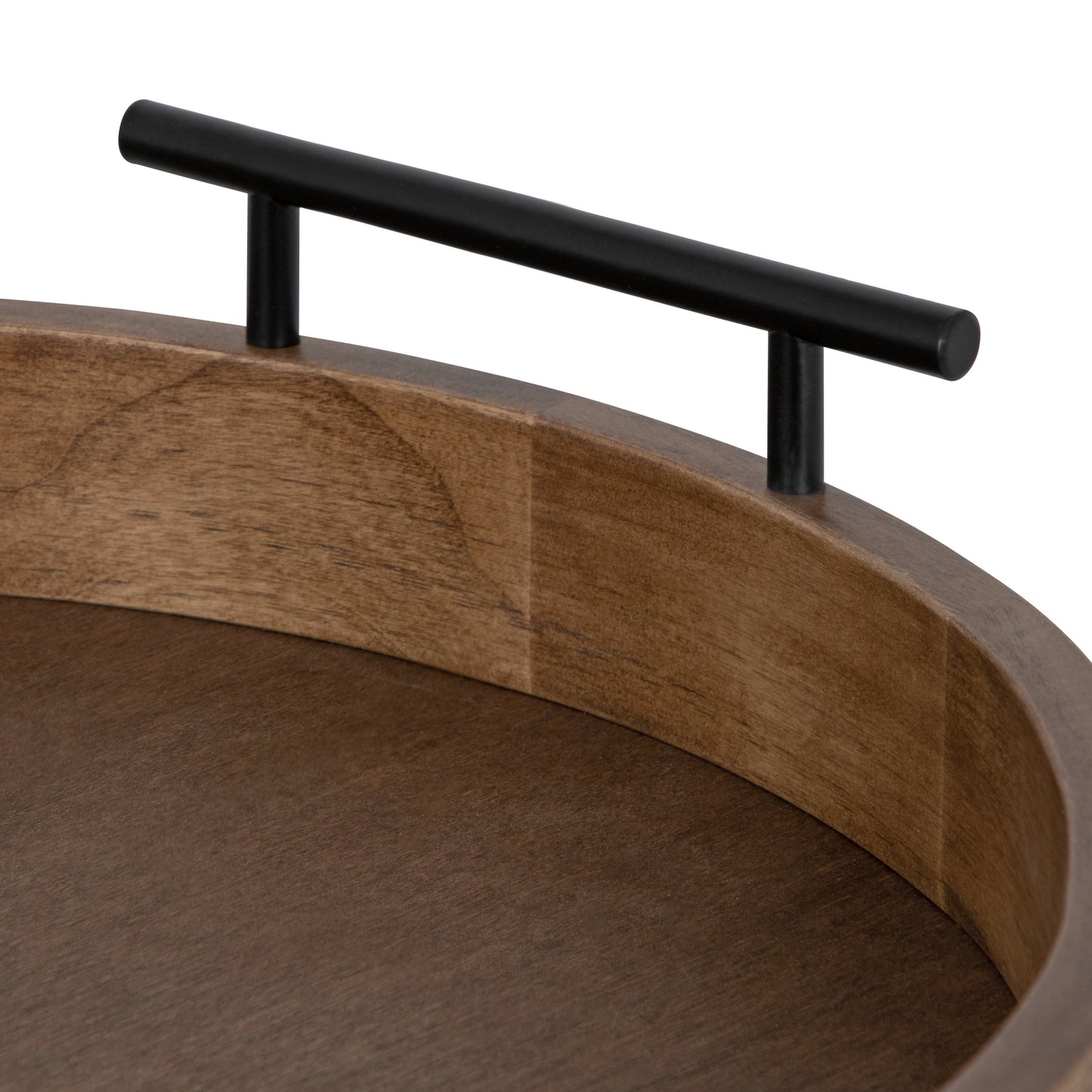 Plateau décoratif rond Kate and Laurel Lipton avec poignées en métal