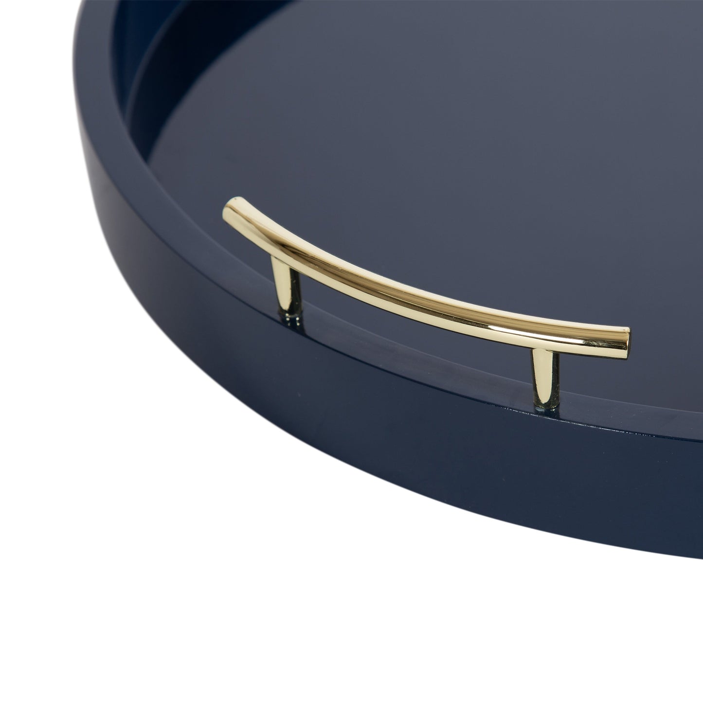 Plateau décoratif rond Kate and Laurel Lipton avec poignées en métal