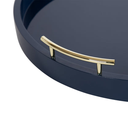 Plateau décoratif rond Kate and Laurel Lipton avec poignées en métal