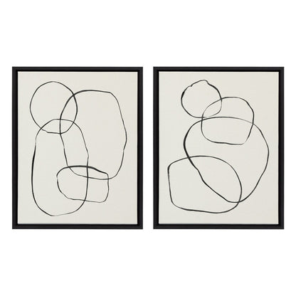 Ensemble de toiles encadrées Kate et Laurel Sylvie Modern Circles par Teju Reval