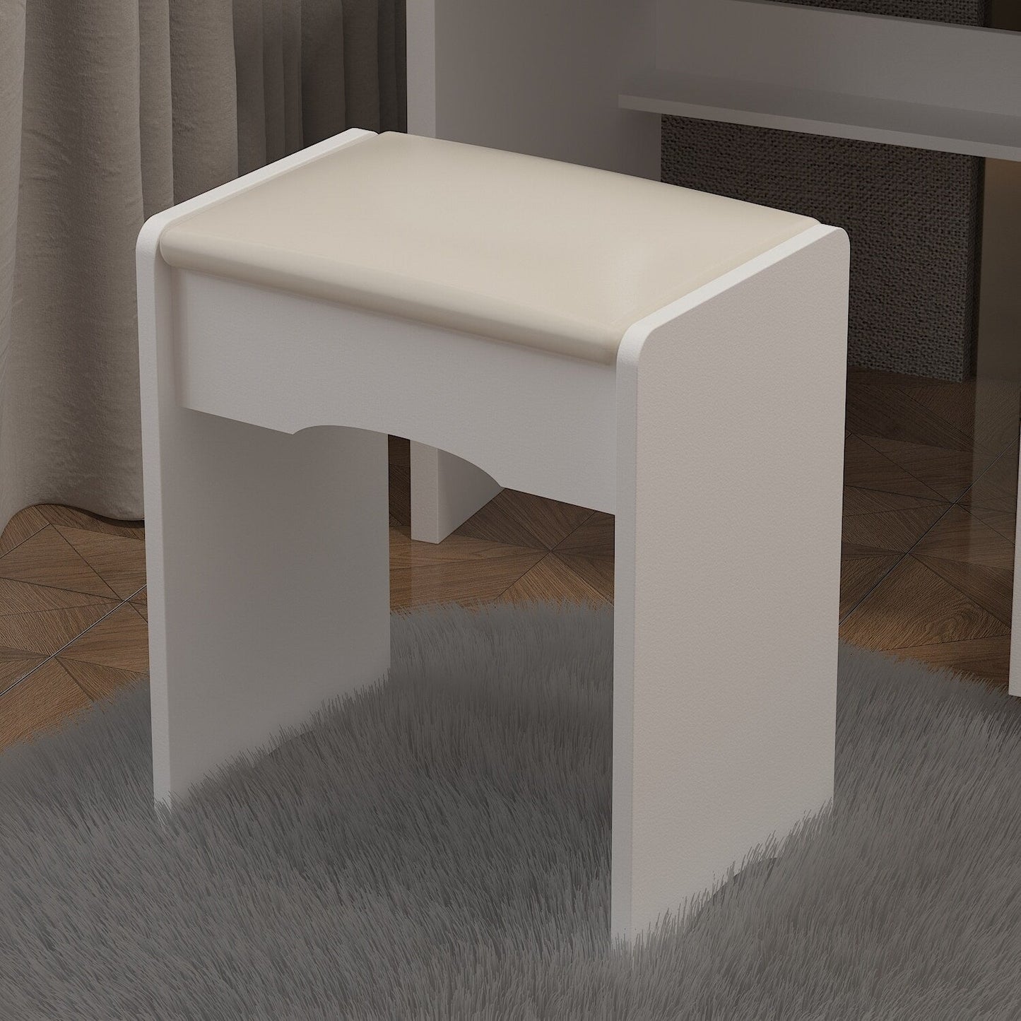 Coiffeuse Kerrogee avec miroir éclairé réglable et tabouret - 39,4 L x 19,7 l x 53,5 H