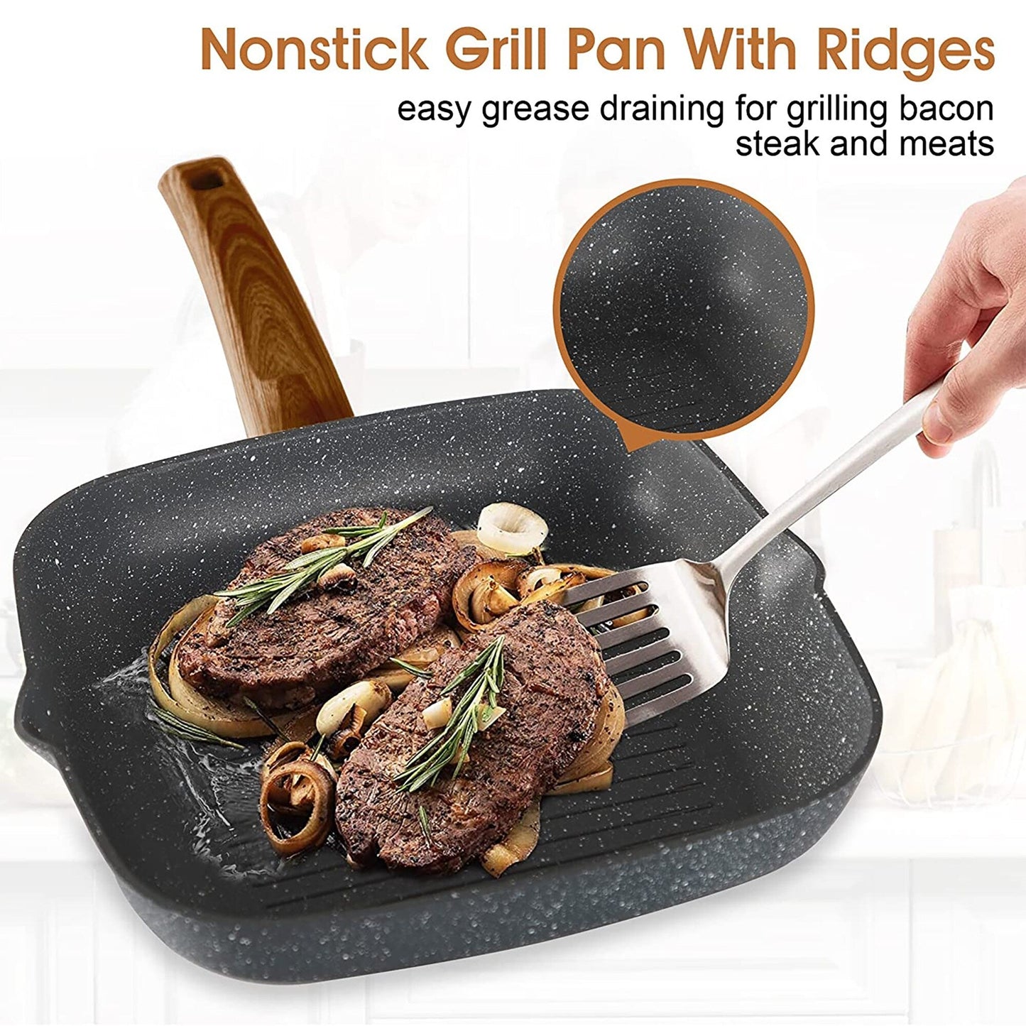 Ensemble de 12/30 pièces de batterie de cuisine antiadhésive à induction Kitchen Academy