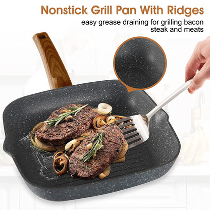 Ensemble de 12/30 pièces de batterie de cuisine antiadhésive à induction Kitchen Academy