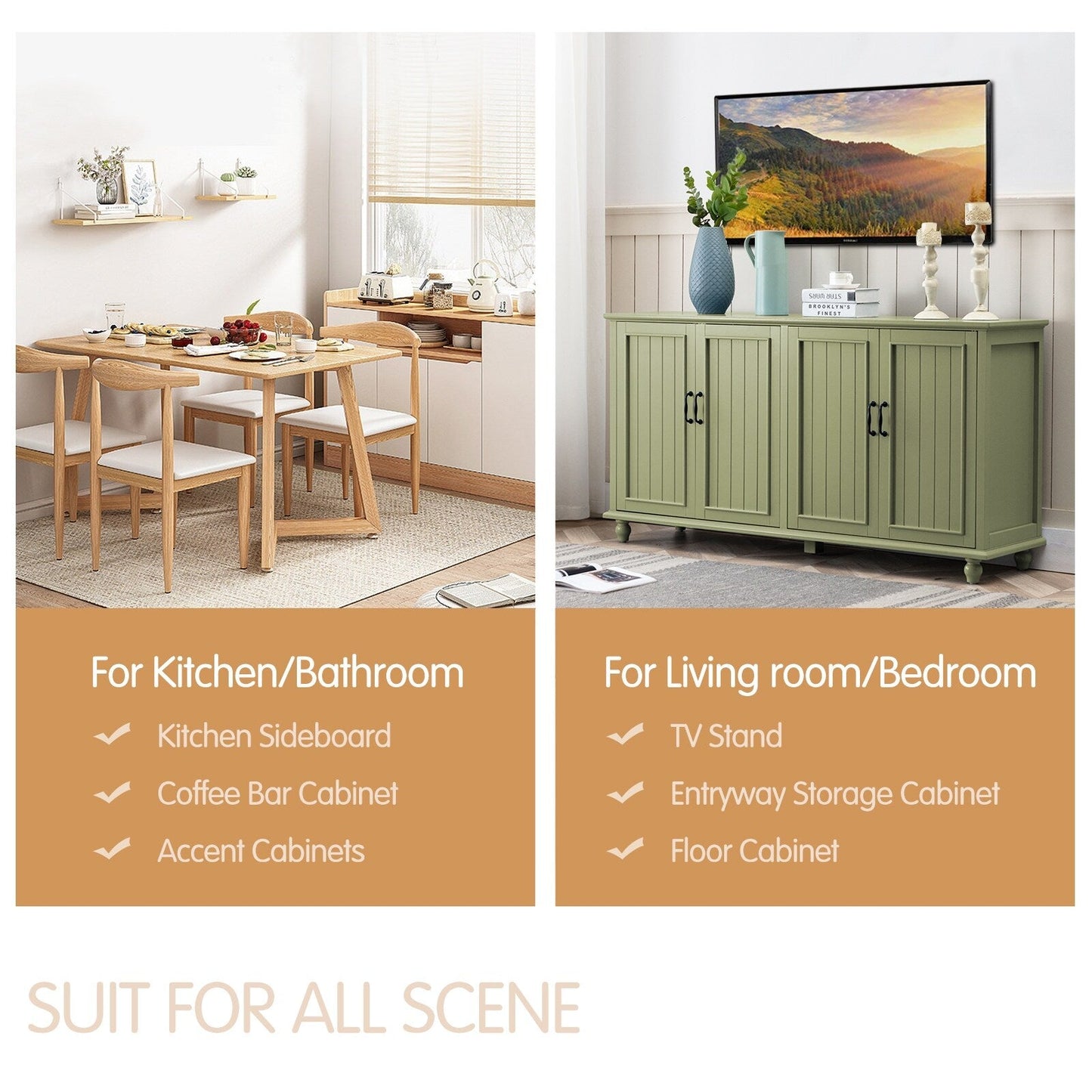 Buffet de cuisine, meuble bar à café, meuble de rangement d'appoint