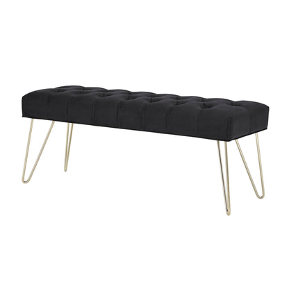 Banc capitonné en velours Klaus par iNSPIRE Q Bold