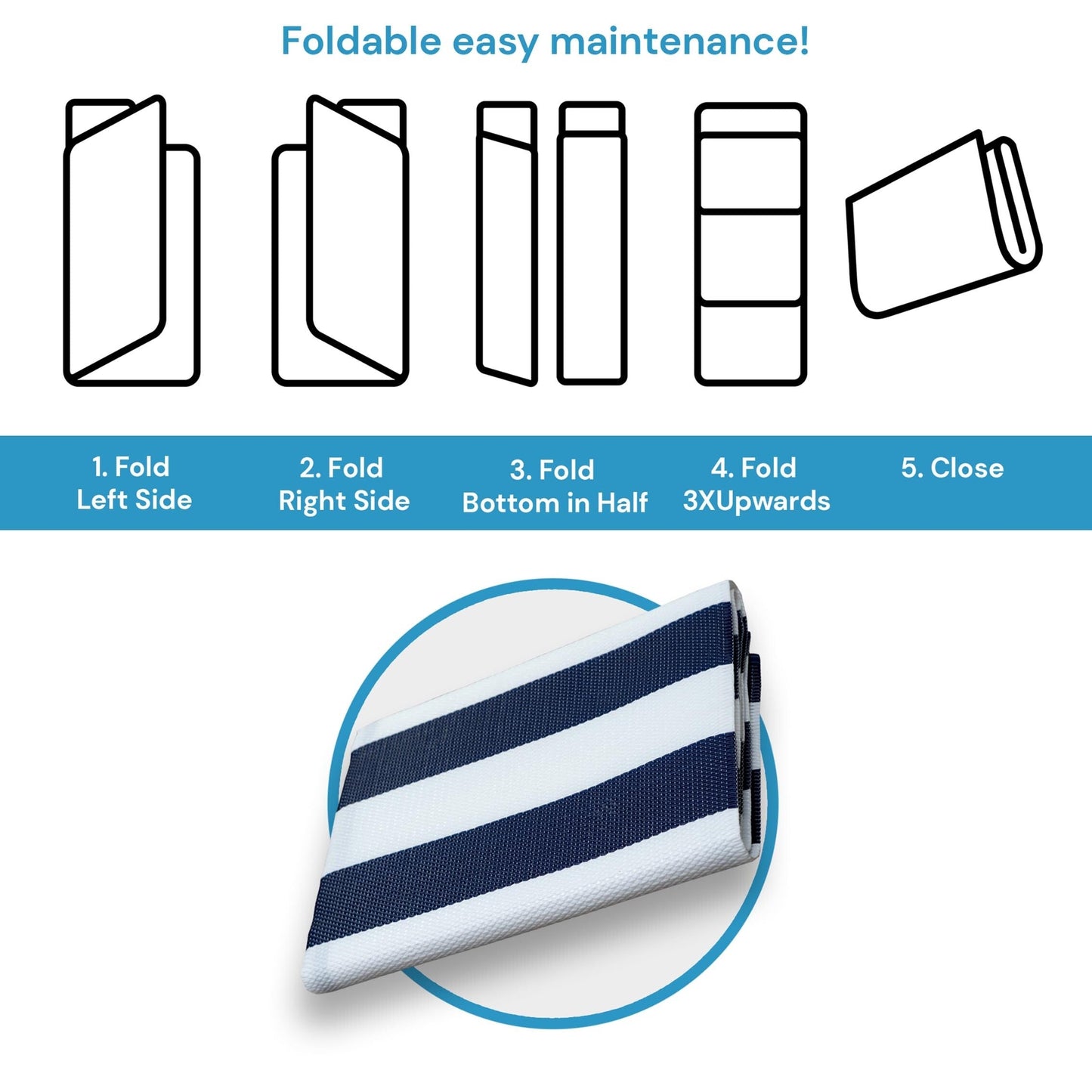 Tapis d'intérieur/extérieur à rayures de plage Lalune