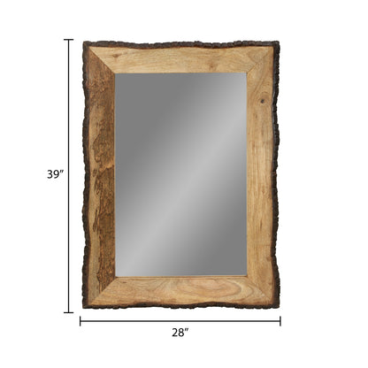 Miroir mural rectangulaire en bois et verre brun et beige Lamont River of Goods - 39 x 1,25 x 28