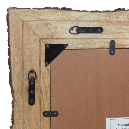 Miroir mural rectangulaire en bois et verre brun et beige Lamont River of Goods - 39 x 1,25 x 28