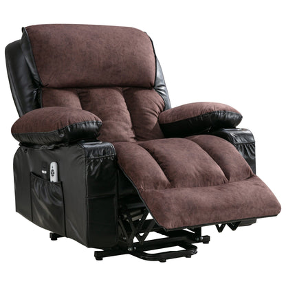 Grand fauteuil inclinable électrique avec chauffage et massage 8 points - Télécommande, port USB