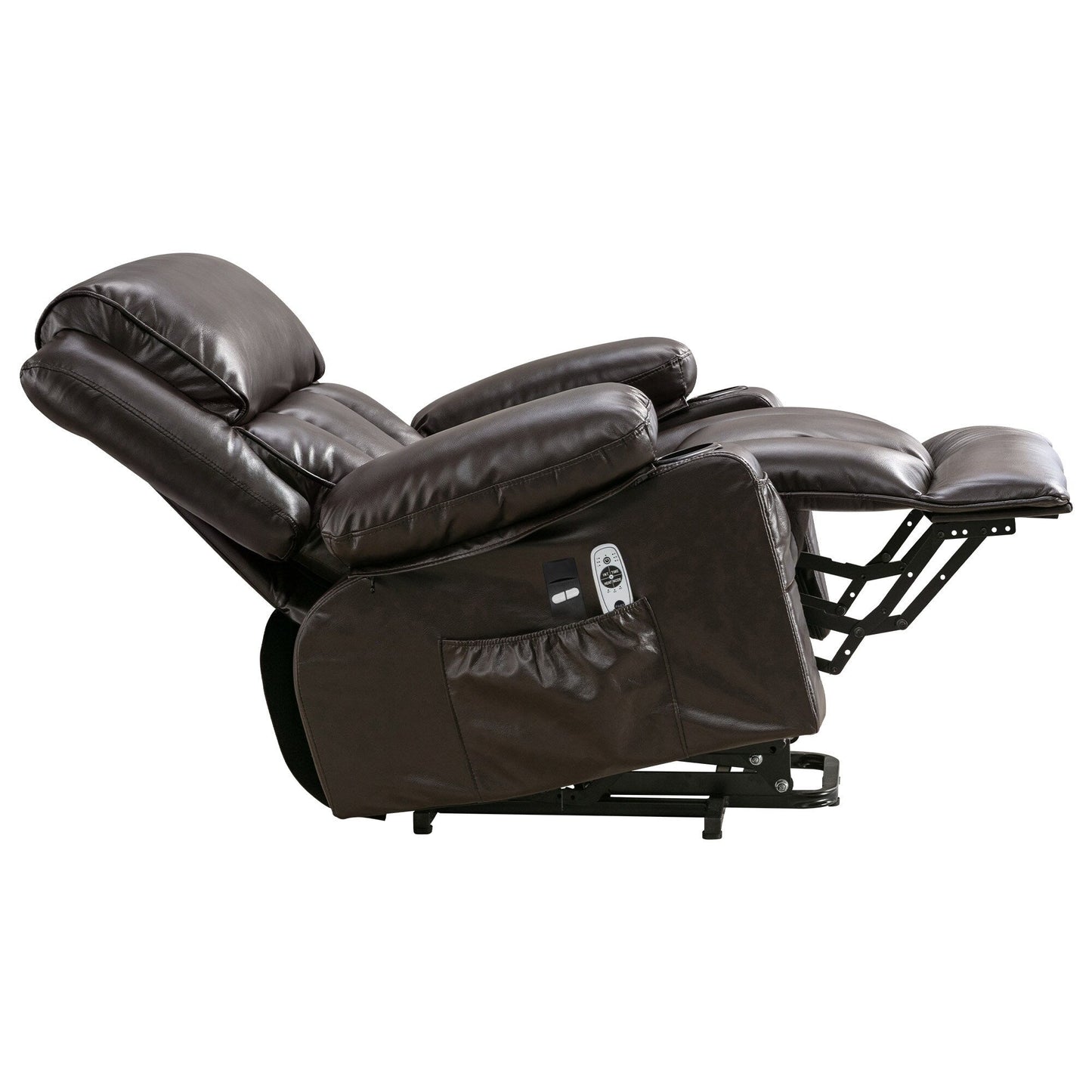 Grand fauteuil inclinable électrique avec chauffage et massage 8 points - Télécommande, port USB