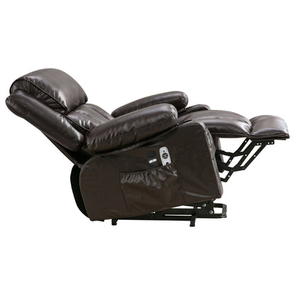 Grand fauteuil inclinable électrique avec chauffage et massage 8 points - Télécommande, port USB