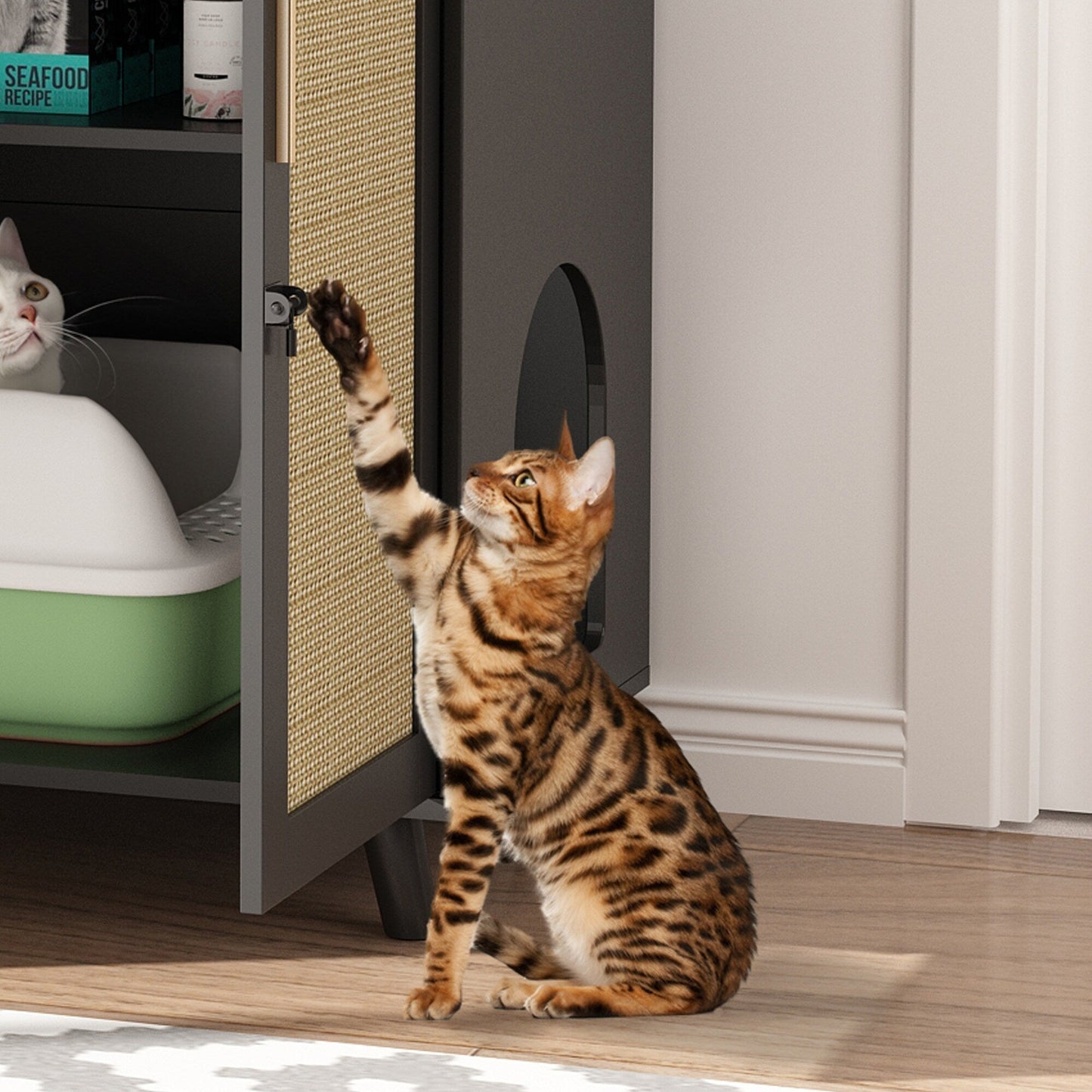 Enceinte de bac à litière pour chat Meubles Table d'appoint Canapé Table