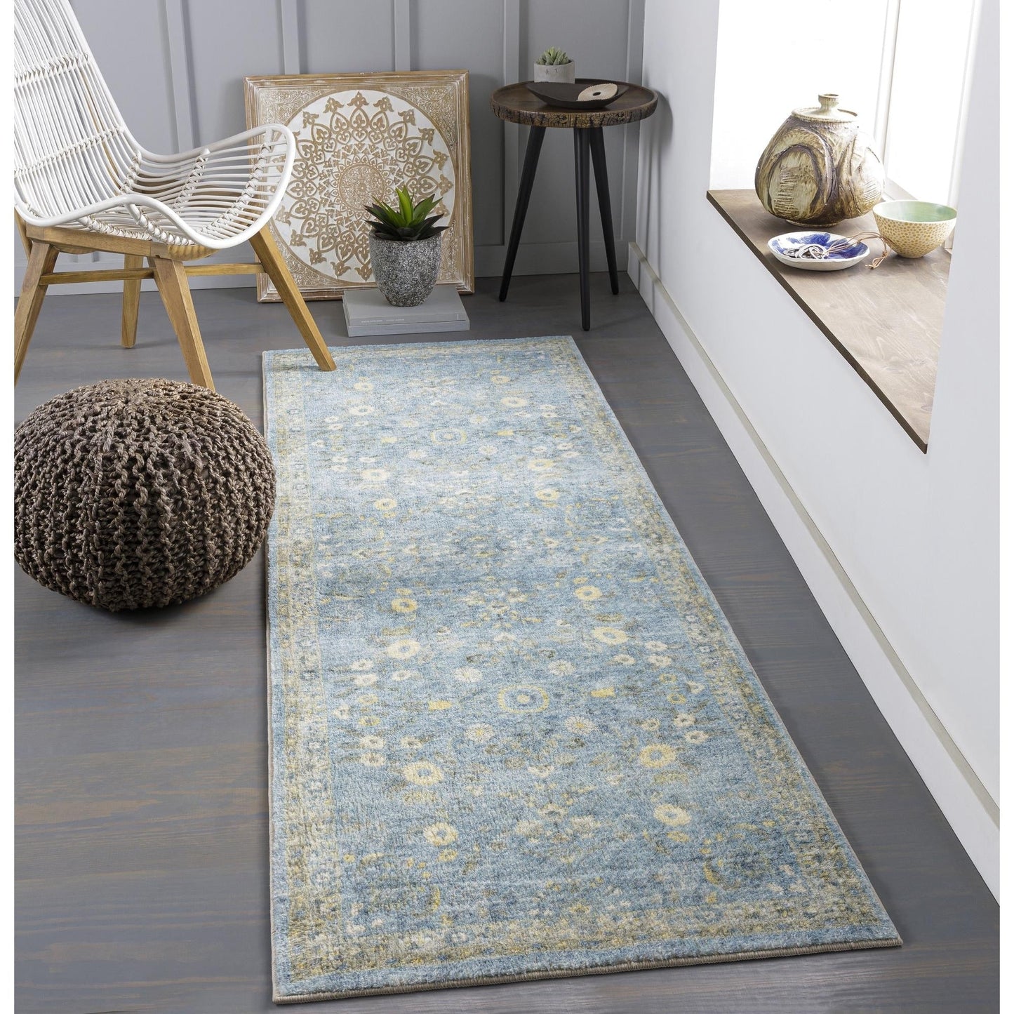 Tapis Livabliss Erin revisité, style traditionnel floral et botanique