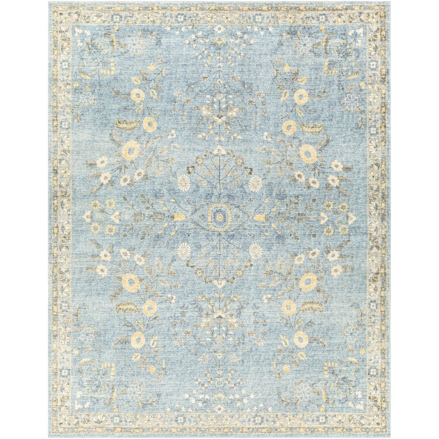 Tapis Livabliss Erin revisité, style traditionnel floral et botanique