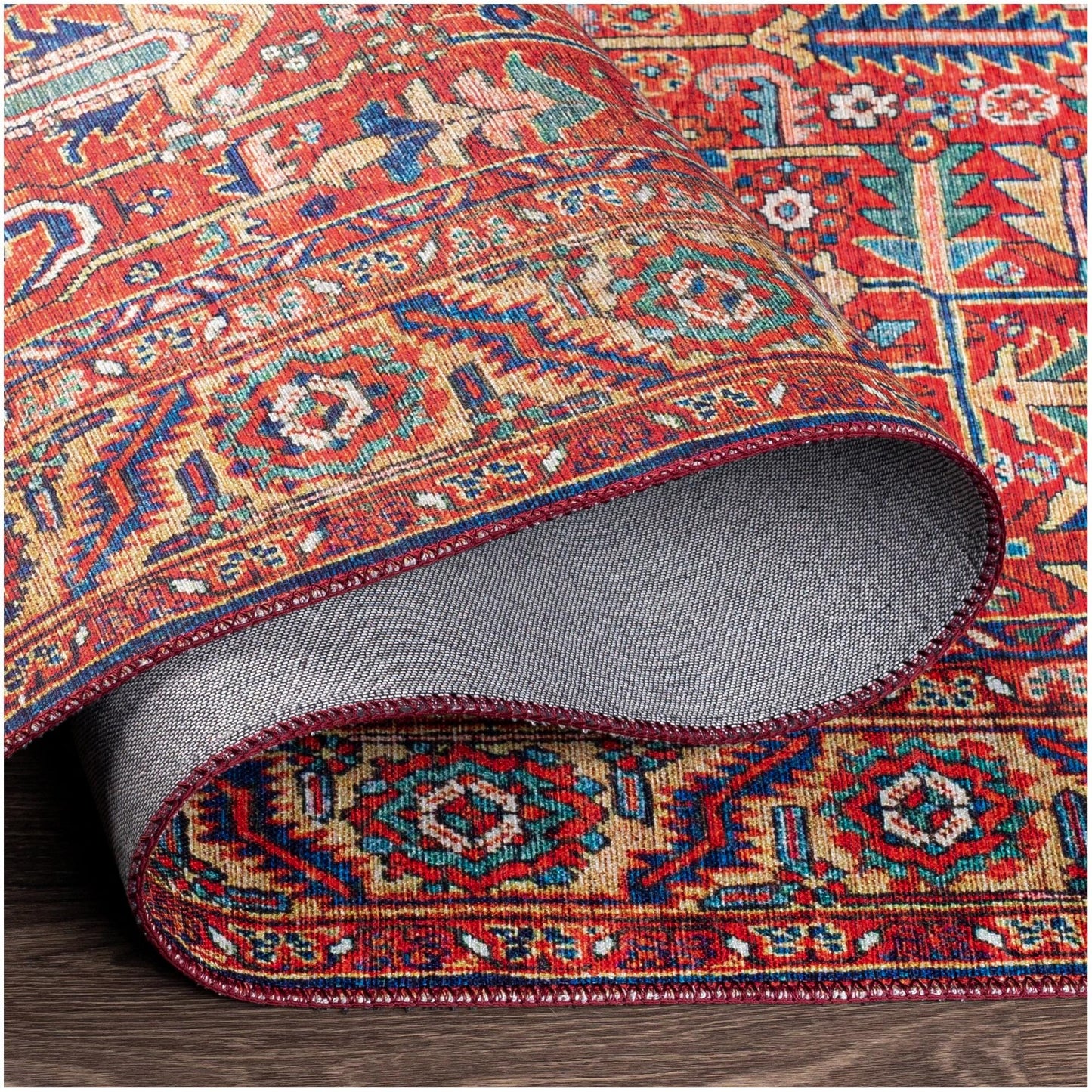 Tapis Livabliss Iris à motif floral et botanique traditionnel revisité